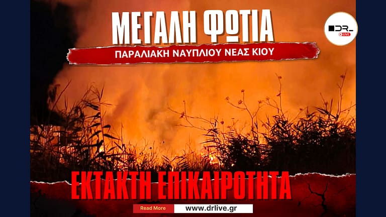 Μεγάλη φωτιά τώρα στην παραλιακή Ναυπλίου – Νέας Κίου – Συναγερμός στην Πυροσβεστική